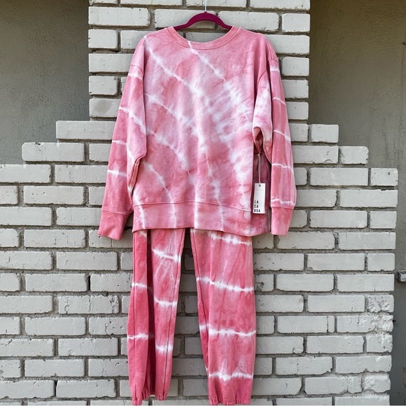NWT LA CAUSA Tie Dye Matching Set in Grapefruit - Size Medium - Picture 3 of 10